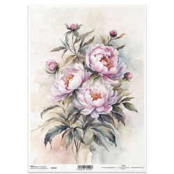 Papier ryżowy ITD A4 R2463, piwonie