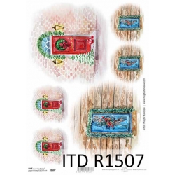 Papier ryżowy A4 R1507, kolorowe drzwi
