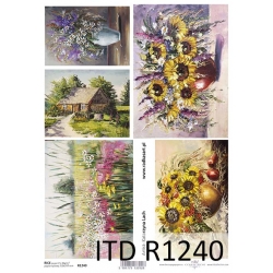 Papier ryżowy A4 R1247,obrazy , malarstwo, słoneczniki
