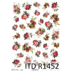 Papier ryżowy A4 R1452 drobne kwiaty