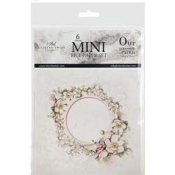 Zestaw papierów ryżowych mini ITD 14,8*14,8cm, 6szt., RSM040, ramki, kwiaty