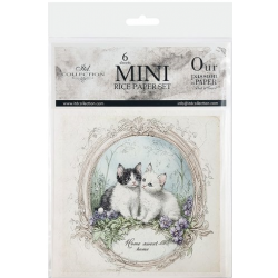 Zestaw papierów ryżowych mini ITD 14,8*14,8cm, 6szt., RSM165, koty