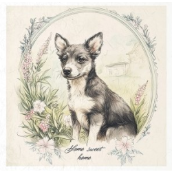 Zestaw papierów ryżowych mini ITD 14,8*14,8cm, 6szt., RSM166, psy