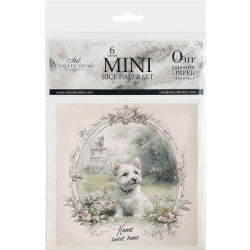Zestaw papierów ryżowych mini ITD 14,8*14,8cm, 6szt., RSM166, psy