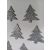 CHOINKI samoprzylepne BROKATOWE 4x3,5cm / kmpl 10szt / choinka 4x3,5 brokat SREBRNA / 6623 / gr;2mm / NAKLEJKI PIANKOWE