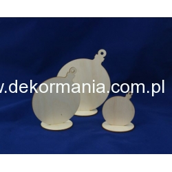 SKLEJKA #3mm Bombka 8,10,12,5cm stojak , komplet  bombek