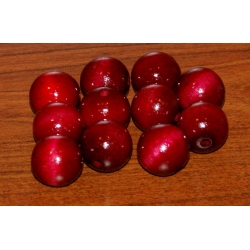 Kulka drewniana lakierowana bordo 20mm  ,CENA   1szt  , ( kulki drewniane  ),koralik drewniany