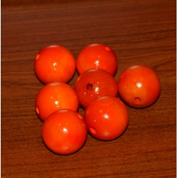 Kulka drewniana lakierowana pomarańczowa 30mm  ,CENA   1szt  , ( kulki drewniane  ),koralik drewniany