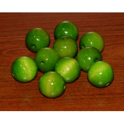 Kulka drewniana lakierowana zielona 25mm  ,CENA   1szt  , ( kulki drewniane  ),koralik drewniany