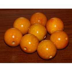 Kulka drewniana lakierowana żółta 35mm  ,CENA   1szt  , ( kulki drewniane  ),koralik drewniany