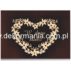 Serce,wianek,ażurowe 20x16cm z napisem " W dniu ślubu"  (cz.amaze 20)