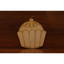 SKLEJKA #3mm  Muffinka 10cm, babeczka z wisienką i szlaczkiem, urodziny Dzień Dziecka do ozdabiania,  cukiernia dekoracja itp
