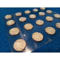 Dżety  kryształki samoprzylepne, kolor opalizujący ,rozm.12 mm / cena 1 blistra / JET-1864  naklejki
