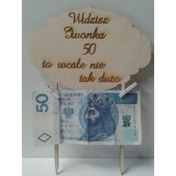 Widzisz  Iwonka  50 to wcale nie tak dużo / TOPPER  21x15cm / na zamówienie / 50urodziny