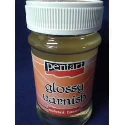 Lakier syntetyczny  100ml  Pentart  , lakier na bazie rozpuszczalnika np; do spękań dwuskładnikowych, GLOSSY VARNISH