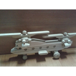 Model helikoptera dwuśmigłowego, helikopter drewniany , zabawka
