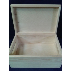 Skrzynia 30x20x13,5cm z deklem  PROSTE BOKI, skrzynka  z wiekiem i uchwytami, dekiel