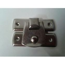 Zatrzask 3x2cm , zamknięcie proste srebrne 3x2cm / okucia metalowe  do pudełek