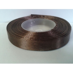 1mb / Wstążka satynowa 12mm  CIEMNY BRĄZ