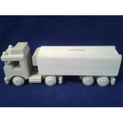 SKARBONKA  model ciężarówki , tir ,  zabawka drewniana