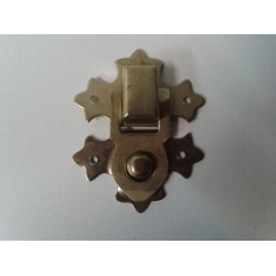 Zatrzask, zamknięcie ozdobne złote,  zatrzask 4x3cm / okucia metalowe  do pudełek