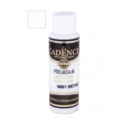 CADENCE Premium 0001 Farba akrylowa półmatowa  70ml  BIAŁA / WHITE