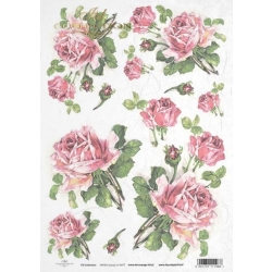 Papier ryżowy A4   ITD  R0425, róże