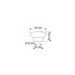 Uchwyt meblowy 43x25mm , uchwyt metalowy GN6606 / SATYNA  , na 2 śruby / CENA 1 sztuki
