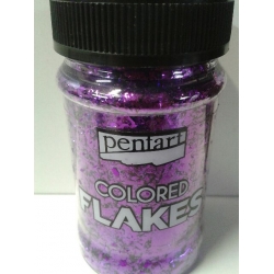 PENTART FOLIA PŁATKI  100ml CIEMNY FIOLET  , listki folii , COLORED FLAKES