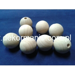 Kulka drewniana 25mm surowa , DO POŁOWY NAWIERCONA   ,CENA   1szt  ,kulki drewniane,koralik drewniany  2,5cm , kulka 25mm