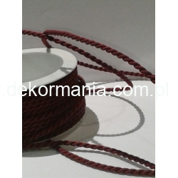 1mb / Sznurek skręcony  # 3,2mm ,  BORDOWY  sznur pleciony , skręcany