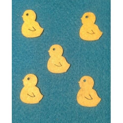 Kurczak z filcu    2,6x2 cm  ( komplet  5 szt )  grubość 1mm ,  żółty