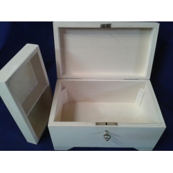 Kuferek 22x13x13,5cm kuferek na kluczyk DUŻY , z wkładem przegrody