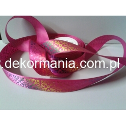 1mb / Wstążka satynowa z hologramem szerokość 2,5cm   ( nr 043 MAGENTA)