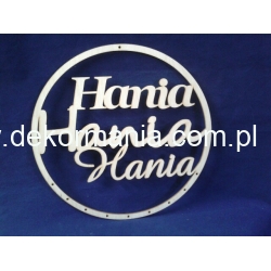 HANIA    łapacz snów 30cm , obręcz , koło ,       imię cz; segoe,georgia,amaze , sklejka,makrama