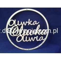 OLIWKA ,Oliwia  łapacz snów 30cm , obręcz , koło ,       imię cz; segoe,amaze , sklejka,makrama