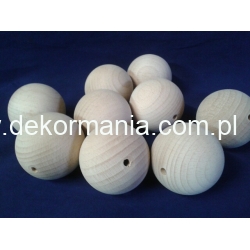 Kulka drewniana 50mm surowa ,kulki drewniane 5cm  ,  otwór 4mm, CENA ZA 1 szt  , kulka 50mm