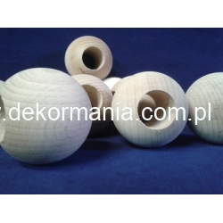 Kulka drewniana  40mm , drewniana ( OTWÓR NA WYLOT 18 mm )   CENA  za  1szt  , kulki drewniane,koralik drewniany 4cm