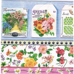 Serwetka -3341- kwiatki, tabliczki