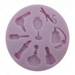 FOREMKA SILIKONOWA MAŁA PERFUMERIA & FRYZJERSKIE   , średnica 7,5 cm