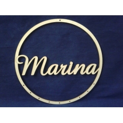 Marina   łapacz snów 30cm , obręcz , koło , imię cz; amaze , sklejka,makrama