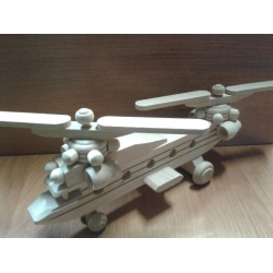 Model helikoptera dwuśmigłowego, helikopter drewniany , zabawka