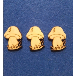 SKLEJKA #3mm Grzyby , grzybki h-3cm / Grzyb 3cm / seria zwierzątka leśne / kmpl 3szt / 0255