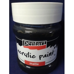 PENTART  Farba akrylowa matowa   230ml    CZARNY , czarna