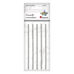 KRYSZTAŁKI SAMOPRZYLEPNE PERŁOWE BIAŁE 3mm TITANUM /  TY 5065451 perełki sznur 11,2cm