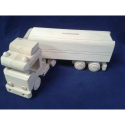 SKARBONKA  model ciężarówki , tir ,  zabawka drewniana