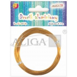 ALIGA Drucik aluminiowy  ZŁOTY  0,8 mm x 7metrów   /  DA-3657  ALIGA, drut