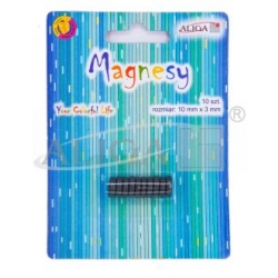 ALIGA Magnes 10mm -10szt  / Magnesy MAG-3434 blister=10szt. 10mm/3mm