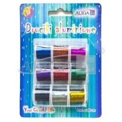 Druciki aluminiowe DA-3656 na szpulkach 0,3 mm x 3 m. 9 kolorów / drucik
