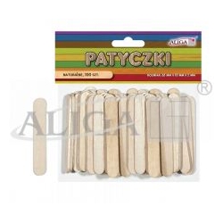 Patyczki drewniane 6,5cm, kreatywne   bezbarwne, surowe op.100szt. / 65x10x2mm